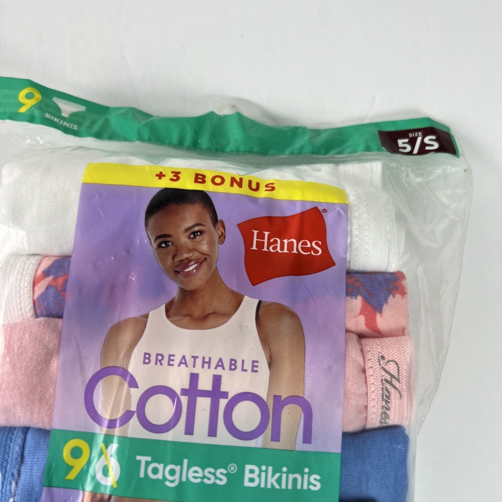 Hanes Women’s Bikinis 9 Pair Size 5/S Breathable Cotton Soft Multicolor B40