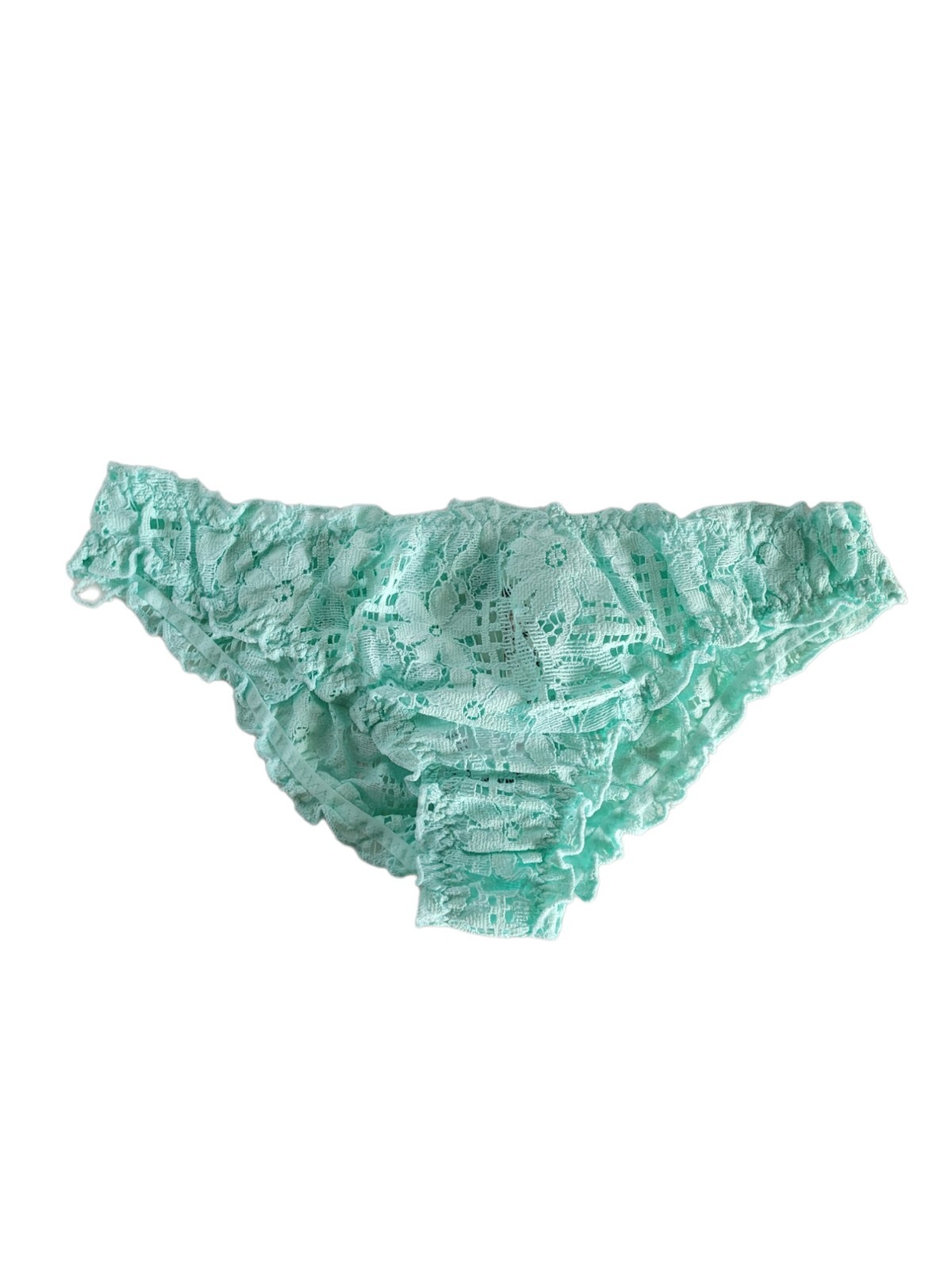New Free People Intimately Lace Arctic Ice Stretch Bikini Panty XS Ruffle $24