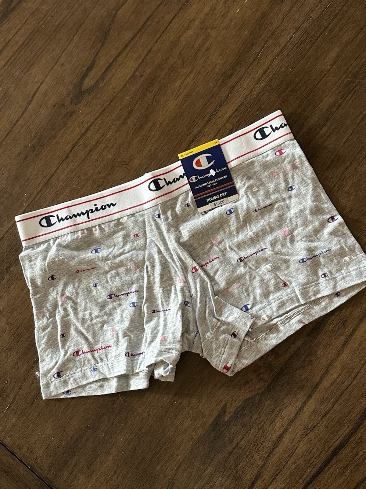 Champion BoyShorts, Panties Size Medium m Ch49as Gray Multi Nwt