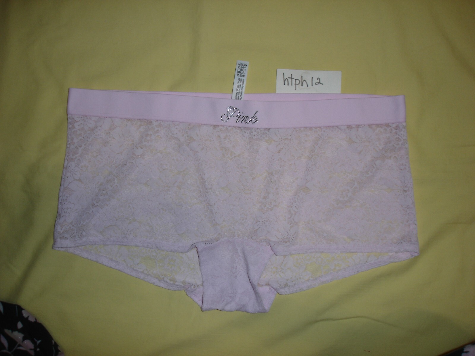 NWT Victoria’s Secret Pink Laces Bling Rhinestones Boyshorts Boxer Panties XXL