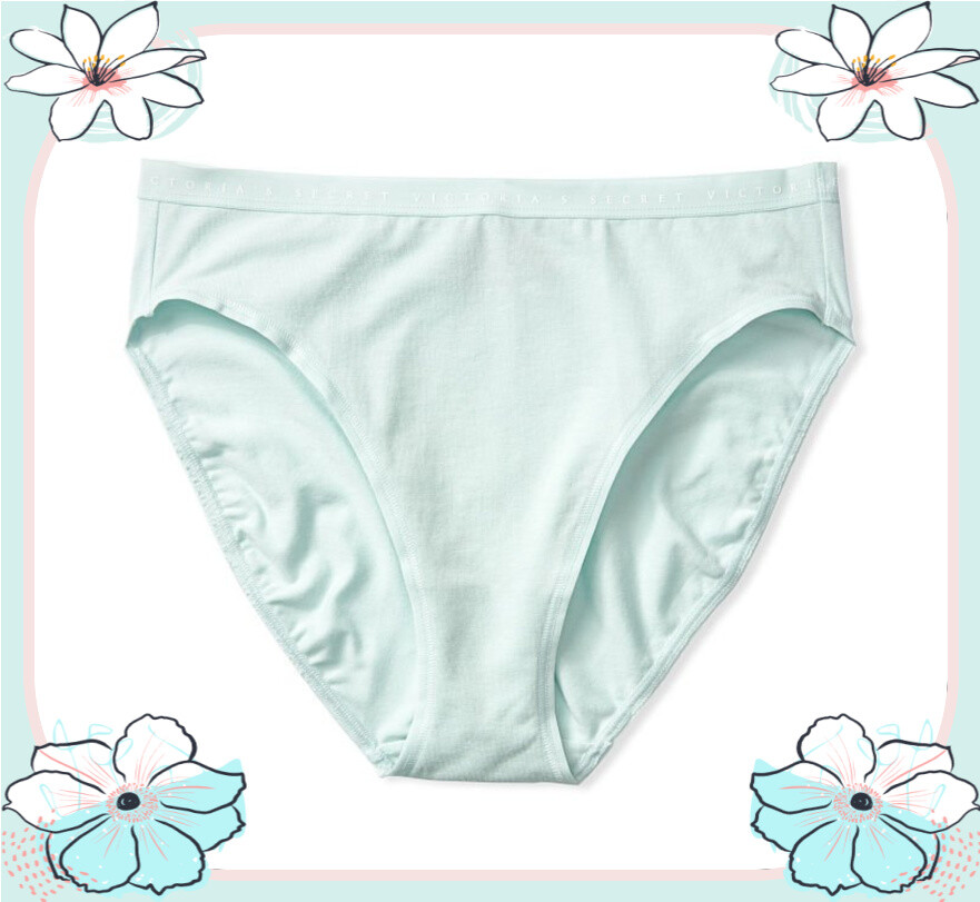 M L XL XXL Aqua Green Stretch Cotton Victorias Secret HighLeg Waist Brief Panty