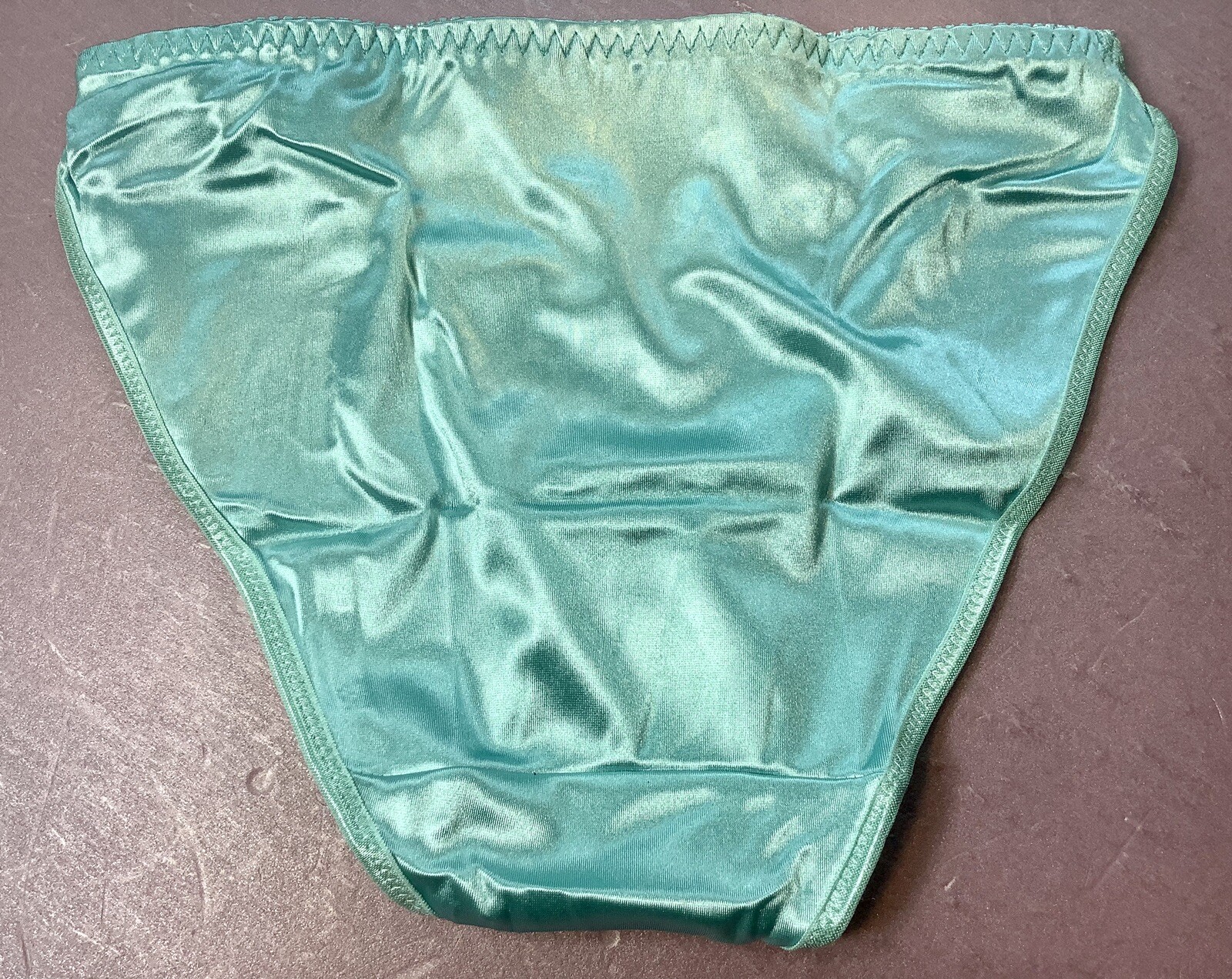 Women Panties,Bikinis “Eva Cervantes” Size S. Sea Blue Satin Floral W/decoration