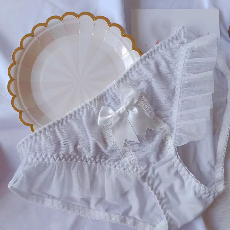 Lolita Womens Bow Ruffles Underpant Cute Panties Briefs Students Underwear Sweet