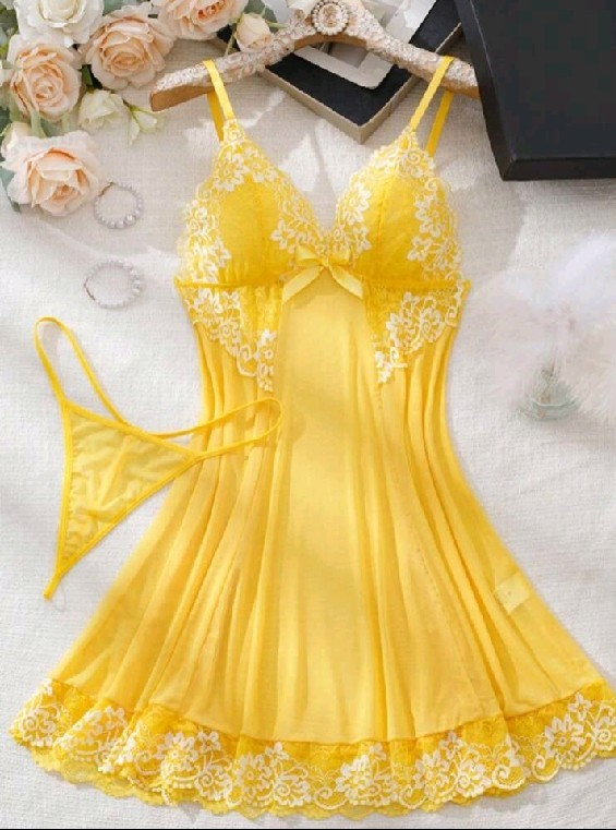 Women Sexy Lingerie Lace Sheer Babydoll Mini Dress Nightwear Underwear Sleepwear
