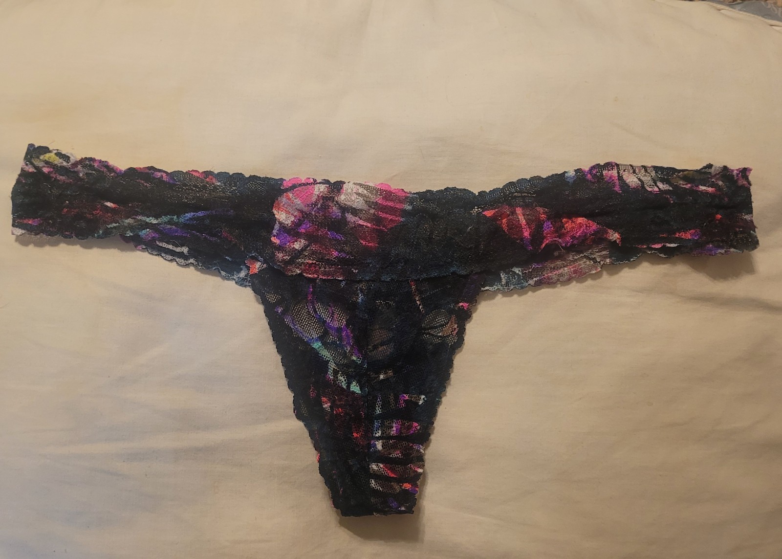 Women’s Thong Panties Lace Floral Multicolor Size Regular 1 Pack