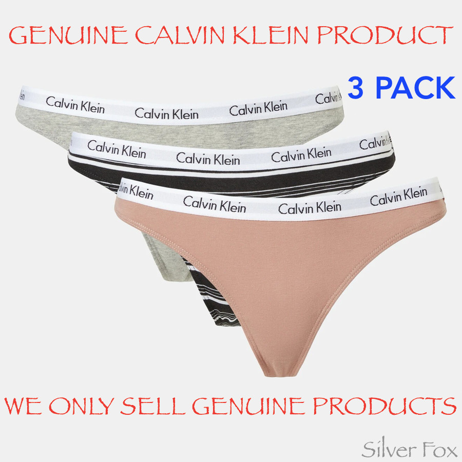 3 PACK CALVIN KLEIN WOMENS COTTON G STRING THONG UNDERWEAR UNDIES HIP BRIEFS
