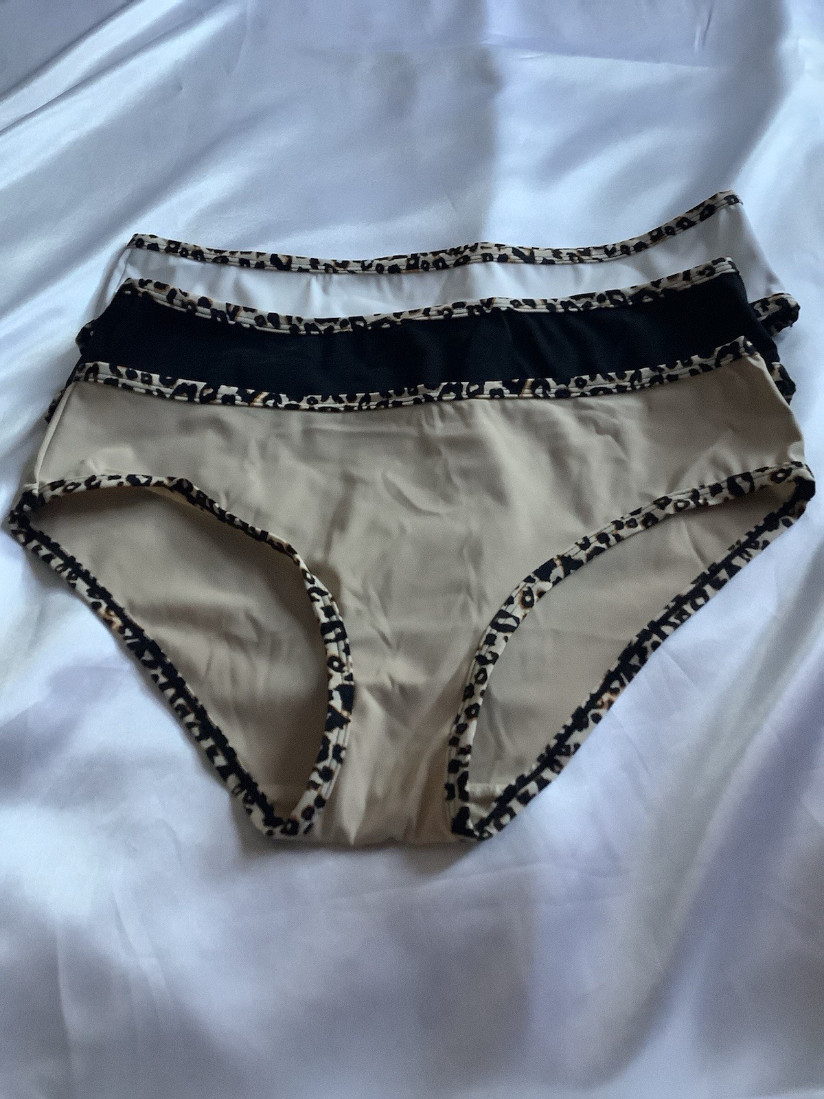 Women’s Stretch Briefs Panties Solid Animal Print Rims Breathable 3pk Large