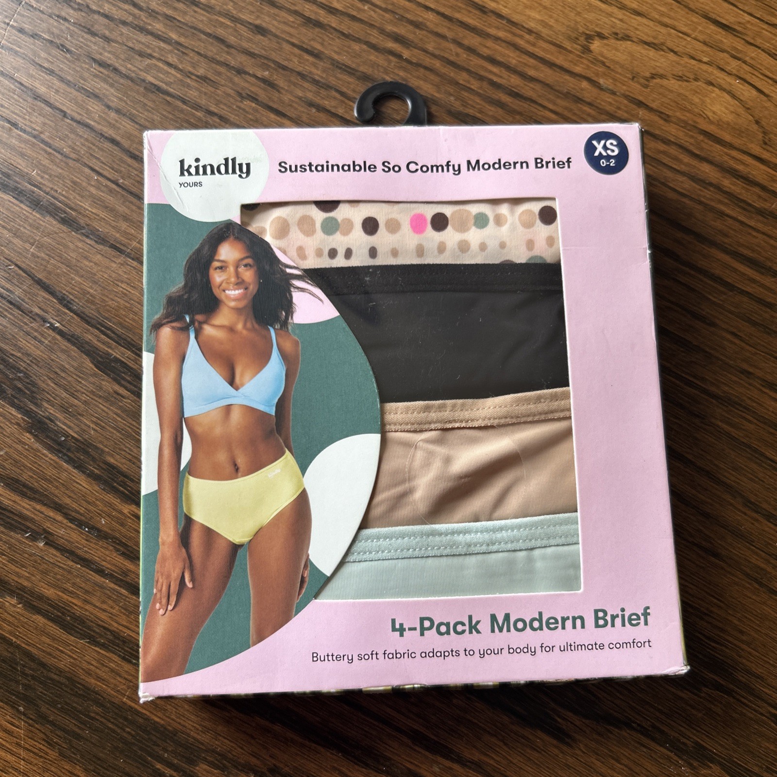KINDLY Yours Womens Size XSmall 4 Pack Modern Briefs Assorted Colors Polka Dots