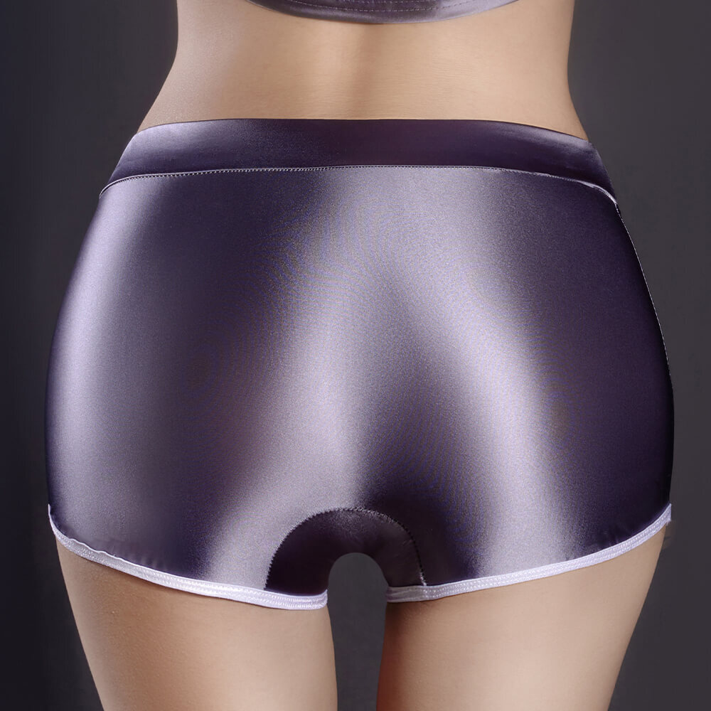 3pcs Women Oil Shiny Glossy Fitness Sports Shorts Underwear Boxer Shorts Panties