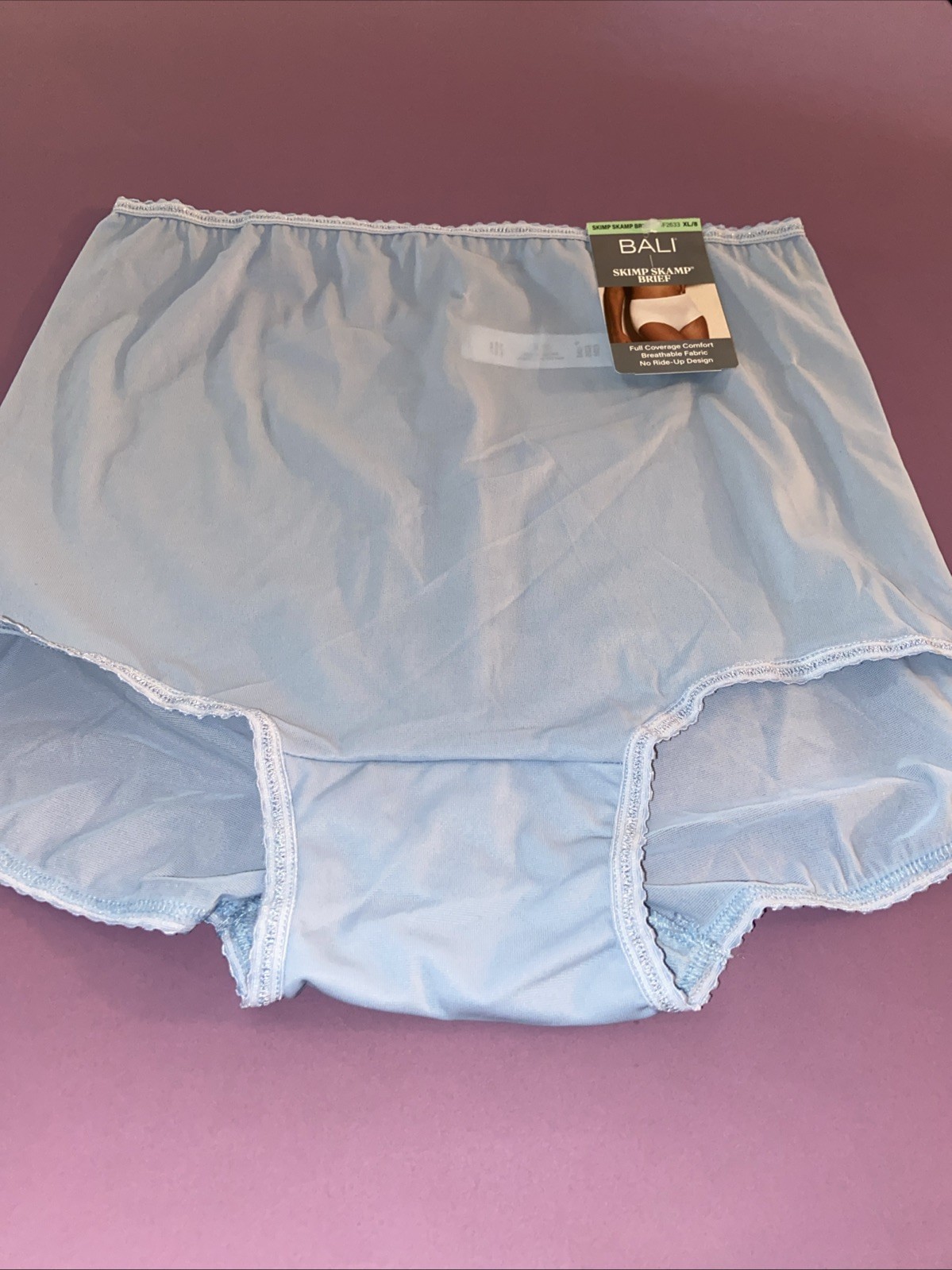 NEW! 2 PAIRS !BALI LIGHT BLUE SKIMP SKAMP BRIEF / EXTRA LARGE / Size 8