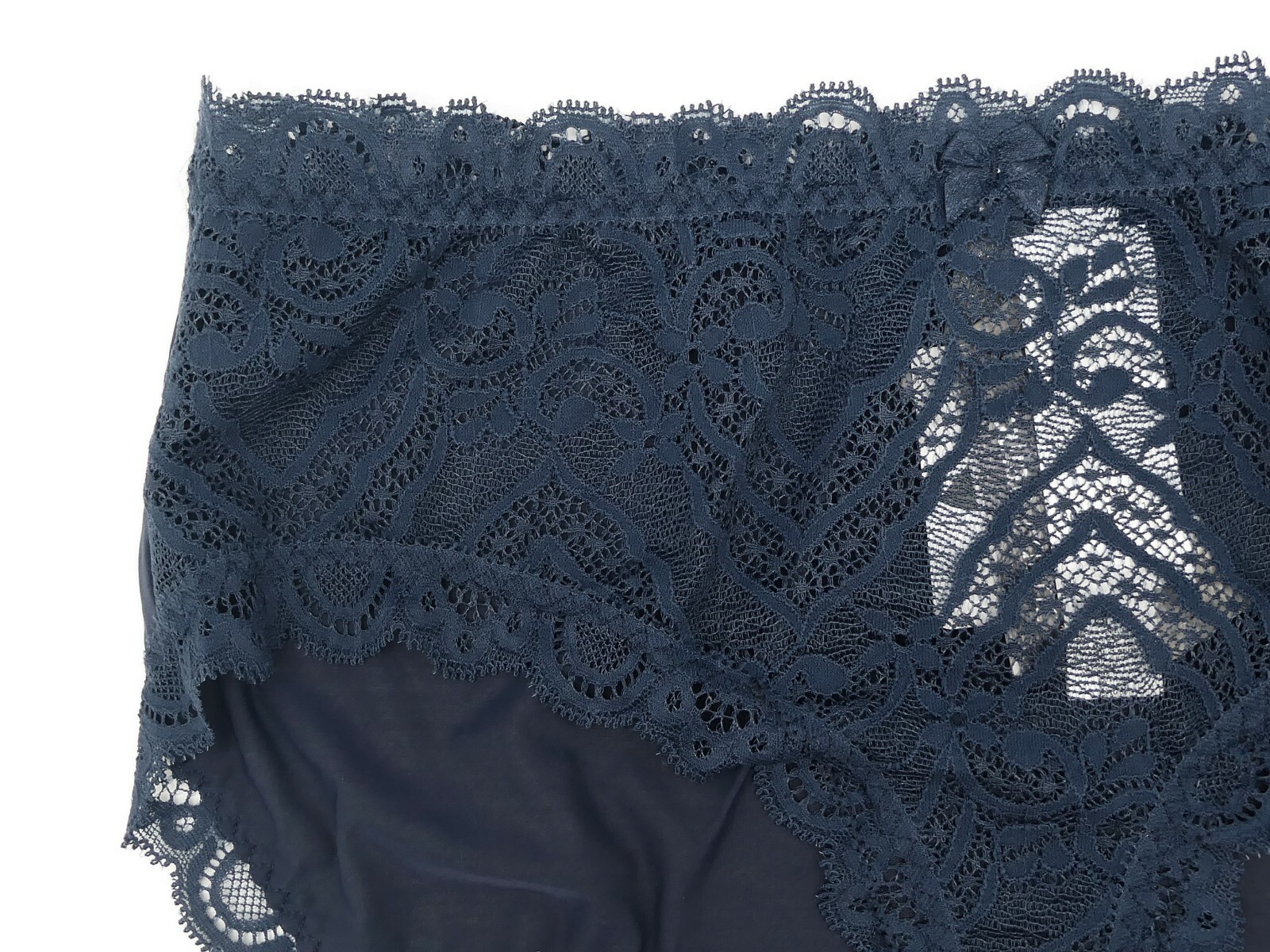 Intimissimi Lace & Microfiber Brief Panties in Blue Ink Sz: S New w/Tags
