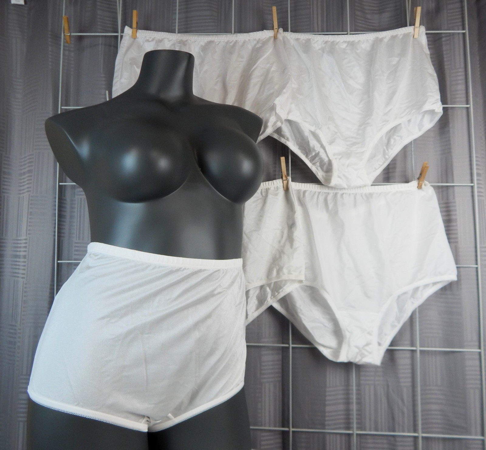 5 Pairs VTG Nylon Full Cut White Brief Granny Panties Size 10 NWOT Colony Brands