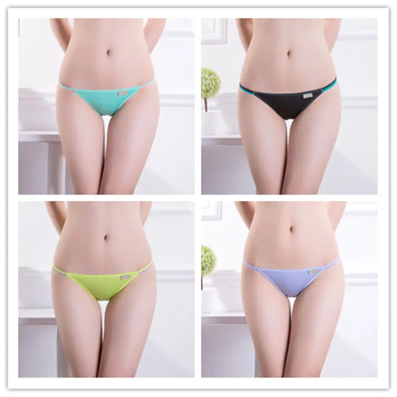 Low Rise Cotton Bikini Panties Women Seamless Soft Stretch Comfort Briefs 4 Pcs
