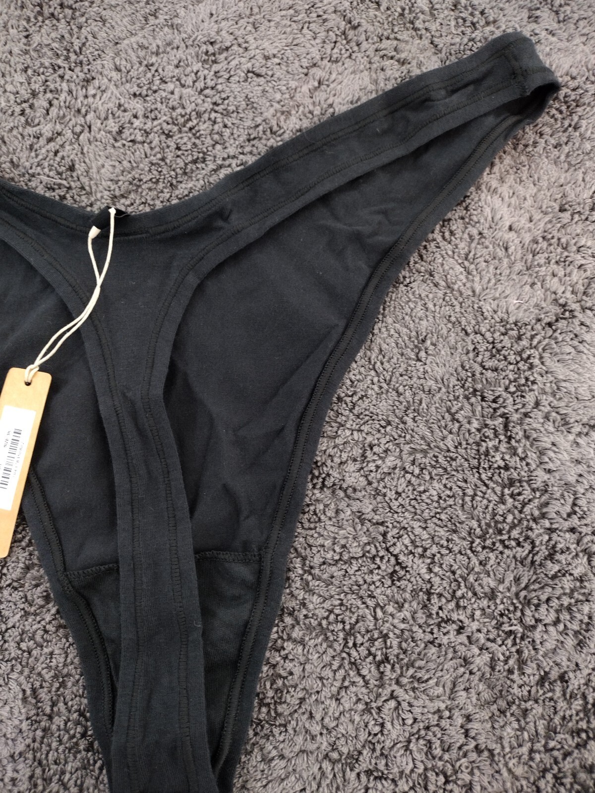Skims Cotton Jersey Micro Dipped Thong Color Soot Size 3X PN-DTH-1924