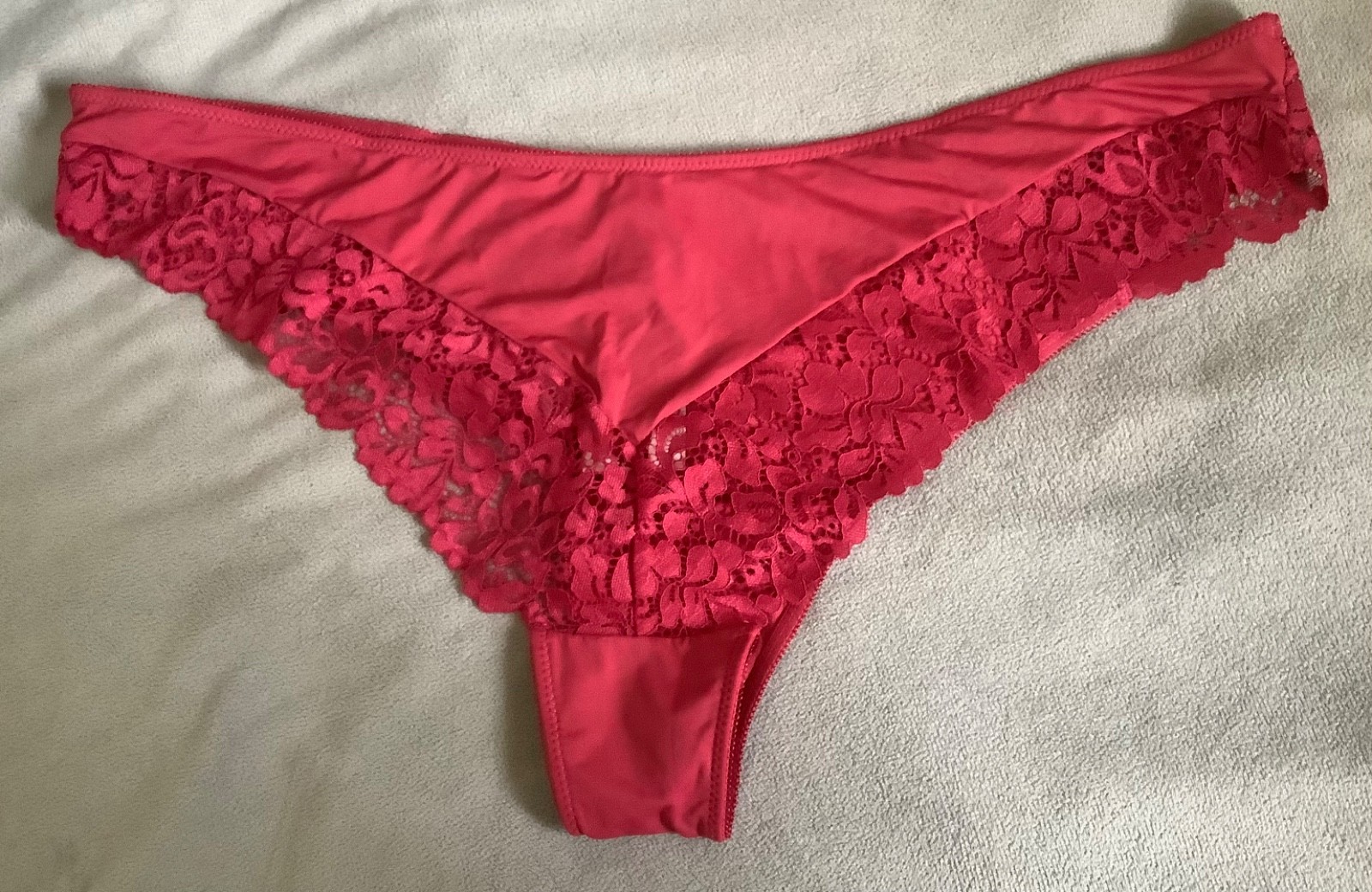 BE BEAU -Matalan -Terracotta Red Satin & Lace Brazillian Knickers Size 22 – BNWT