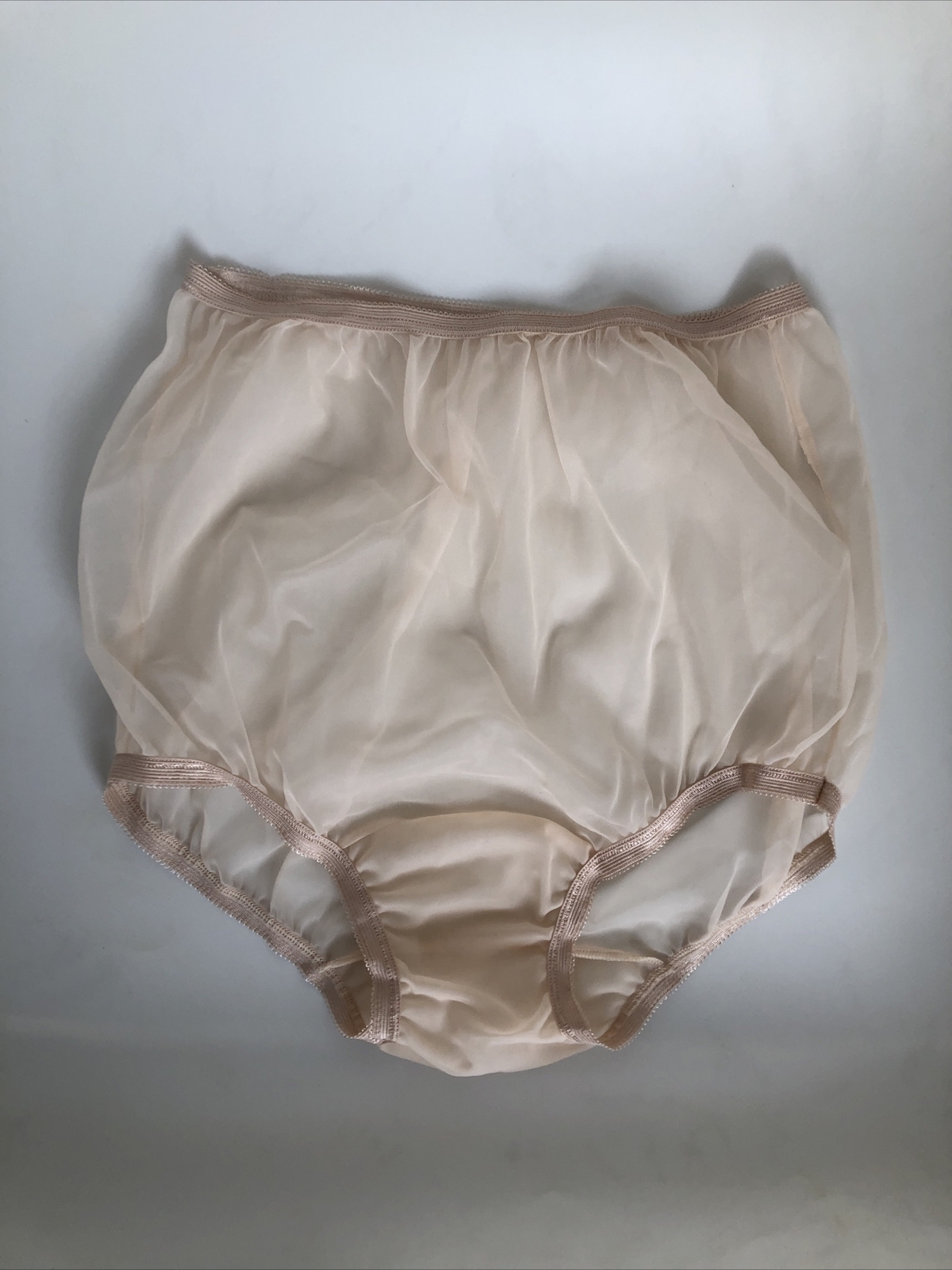 PACK OF 6!! Small Full Cut Sheer Panty Brief by Secrets In Lace 4004 Beige Nylon