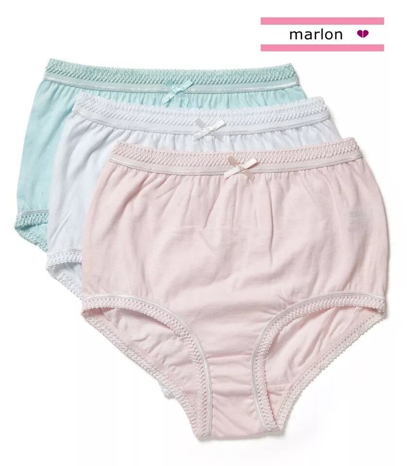 Ladies 6 Pack Marlon 100% Cotton Full Briefs Knickers Underwear Pastel