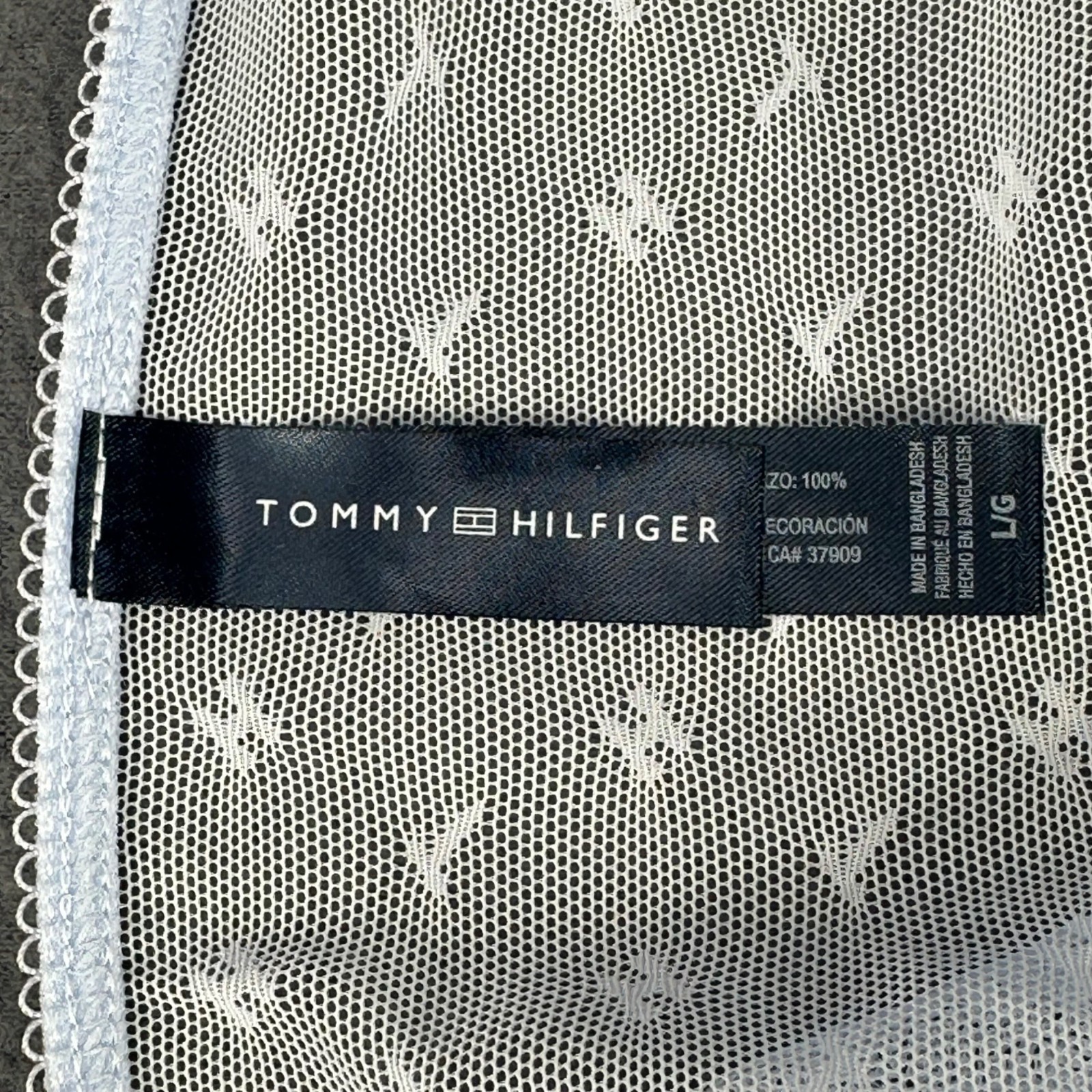 Tommy Hilfiger Womens Size Large Panty Bikini Sheer Mesh Light Blue NWOT