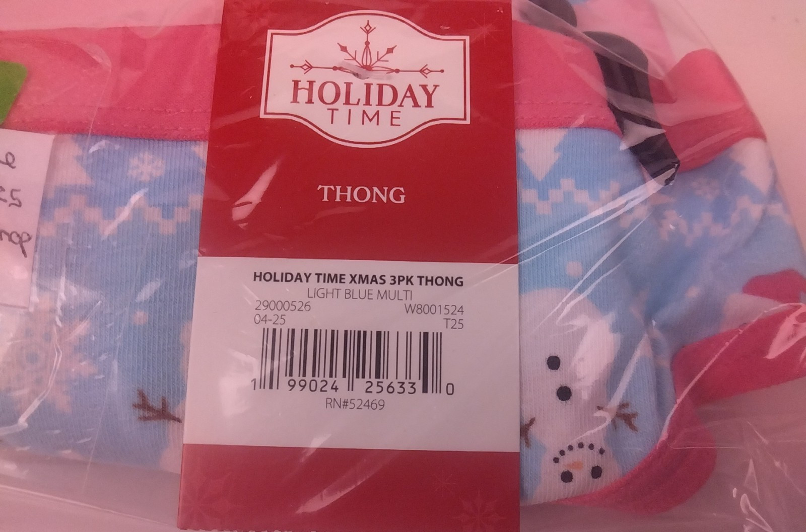 Holiday Time 3 Pack Ladies Christmas Thongs Size L(12-14) – New. (64)