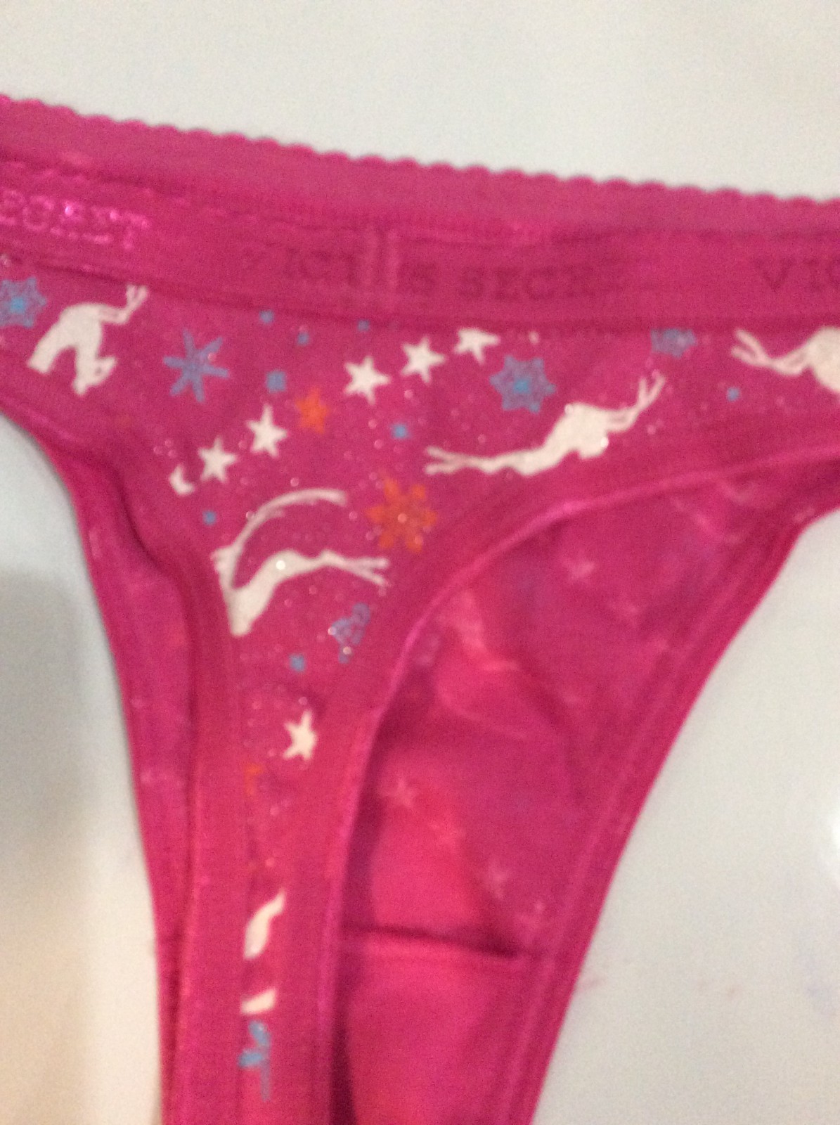 Vintage 2003 Victoria Secret Signature Waistband Low rise Thong Size M New