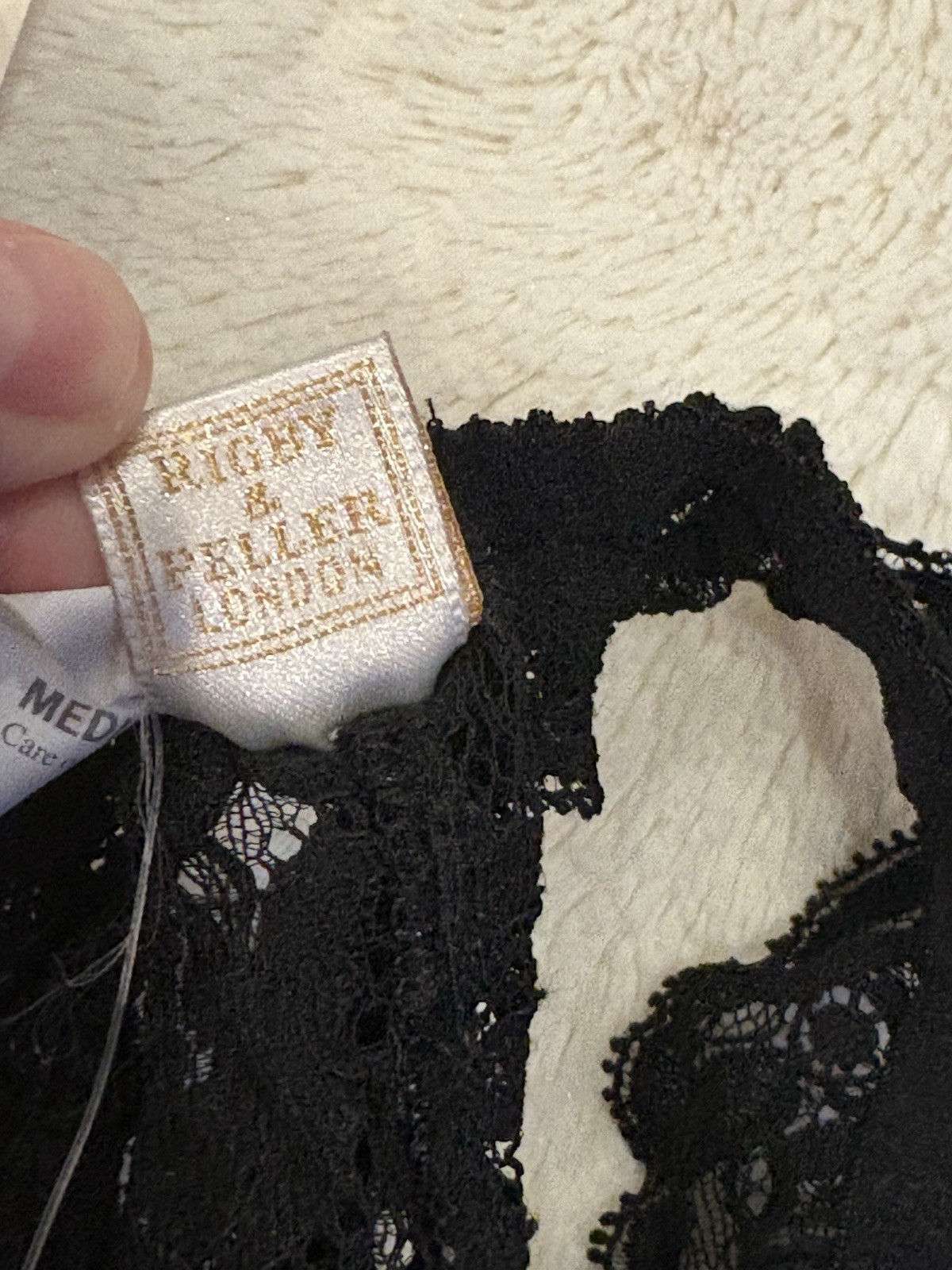 VTG Rigby & Peller Rare Thong Panty Wool Blend NWT NEW Made In England Majesty