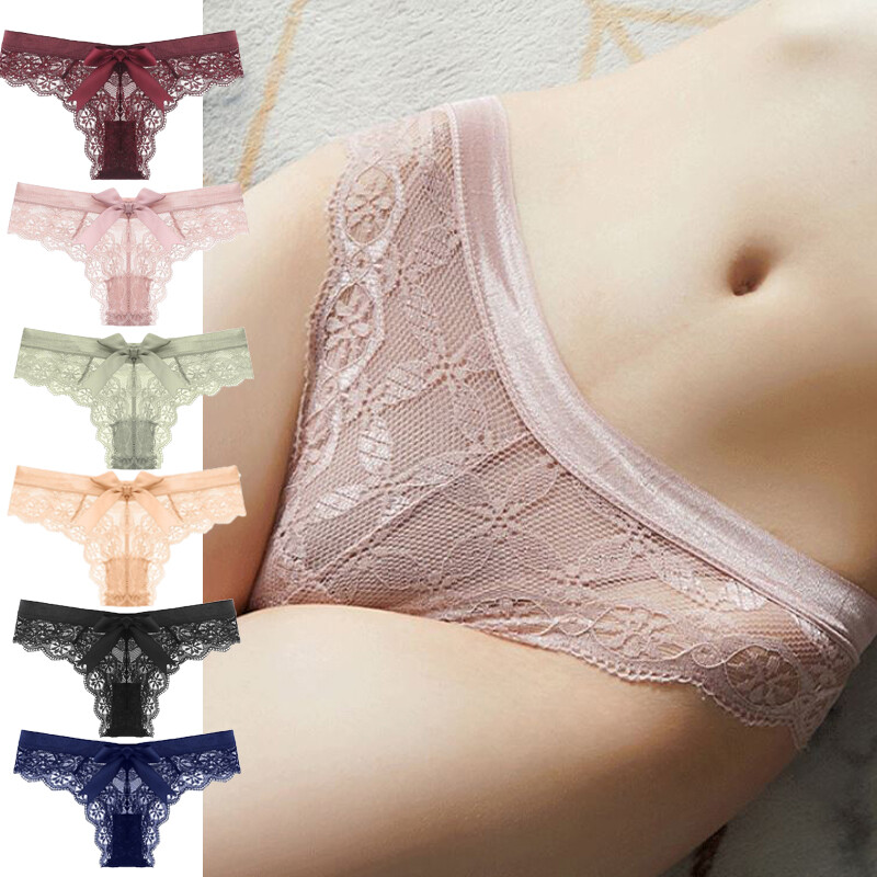 Pack Of 7 Ladies Womens Sexy Panties Thongs G string Underwear Sheer Lace Briefs