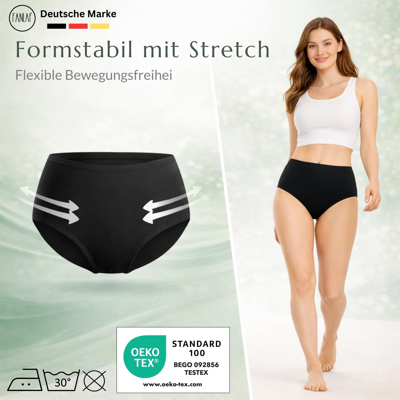 Ladies Briefs Cotton Underpants 5 Pack Waist Briefs Label Free Breathable…