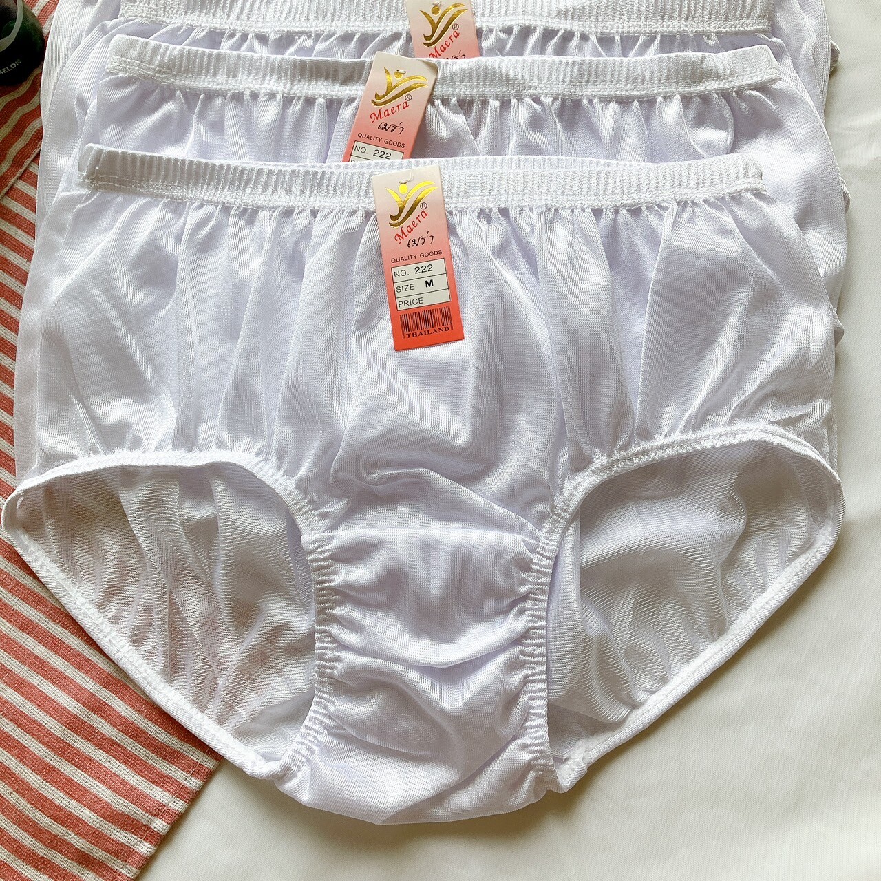 6 Pcs White Nylon Panties Knickers Panty Unisex Underwear Soft Undie Size M-3XL