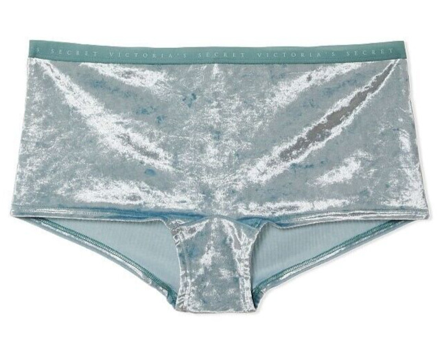 M Seafoam Sage Dust Green FULL VELVET RARE Victorias Secret LOGO Shortie Pantie