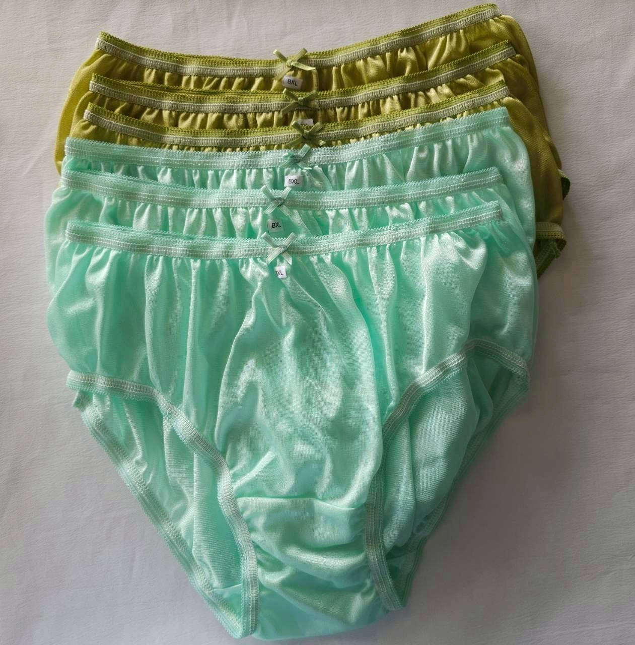 6pcs Bikini Women Underwear Light Nylon Panties Soft Briefs Hip 38″-42″ XL/Green