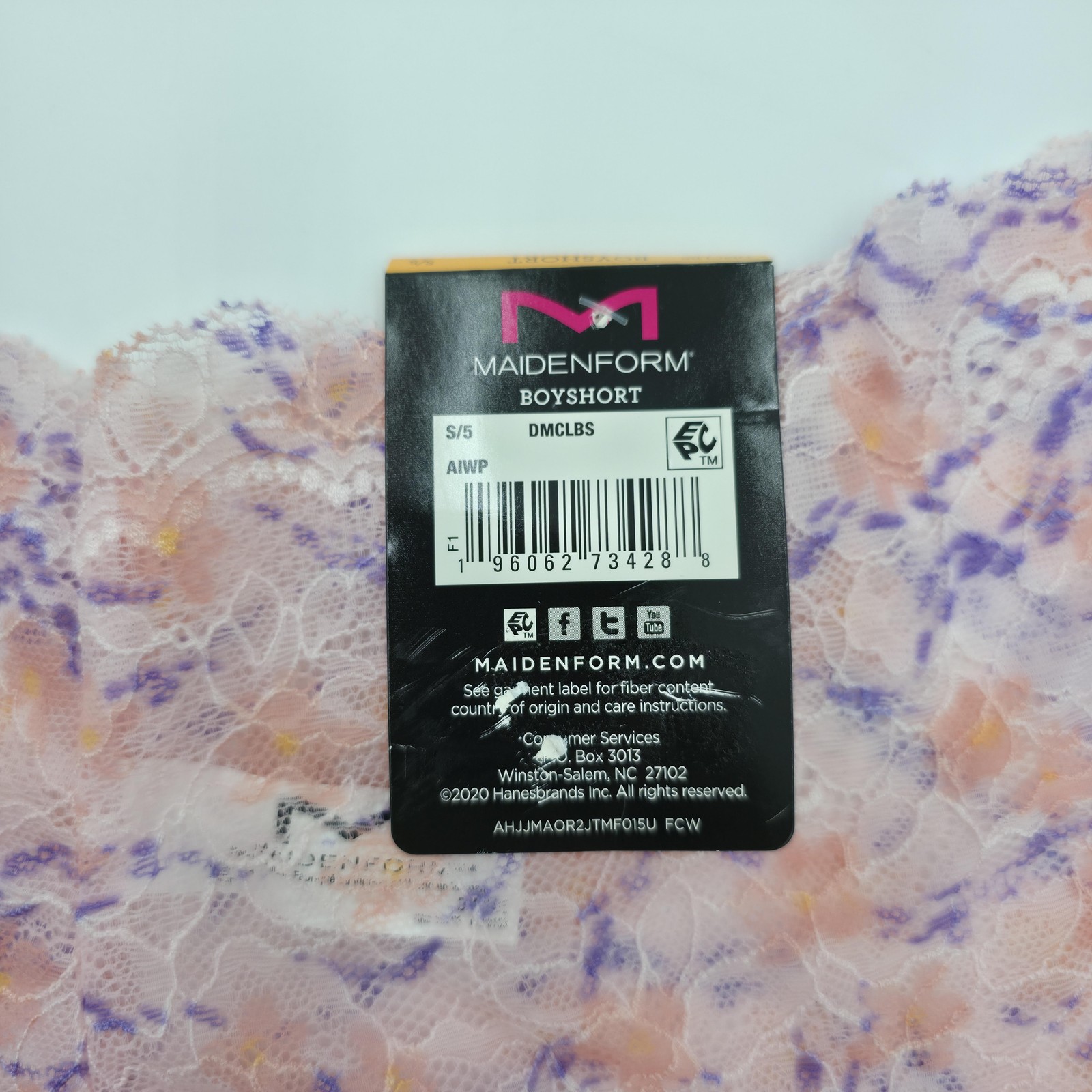 Maidenform Boyshort Panties Womens Small Lace 2-Pack Pink Multicolor DMCLBS