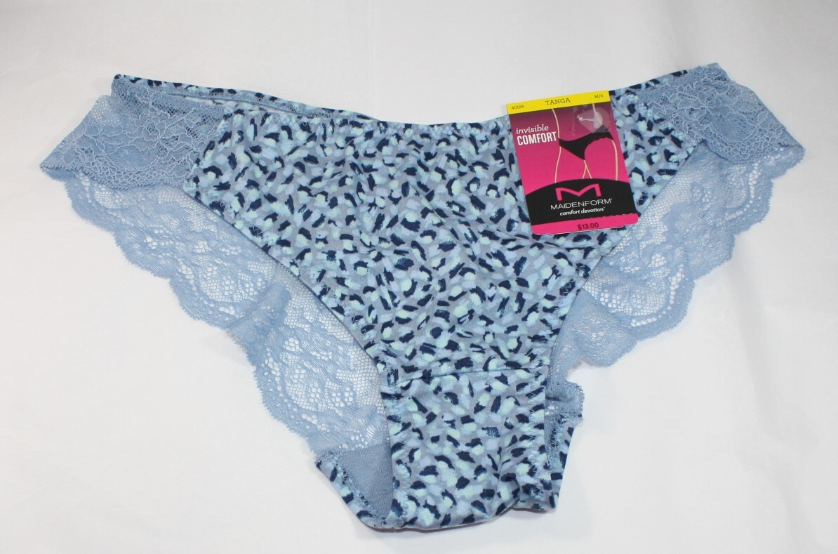 NWT set of 3 MAIDENFORM comfort devotion LACE TANGA BLUE solid WINE FORAL M/6