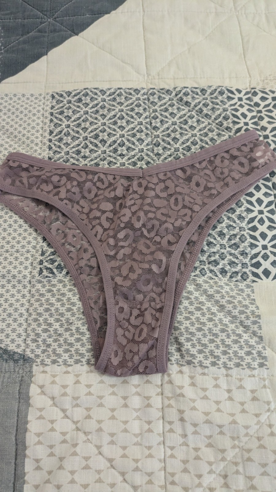Res Ipsa Loquitur Melbourne – Lavendar – Leopard Lace Cheeky Brief – M (AU10)