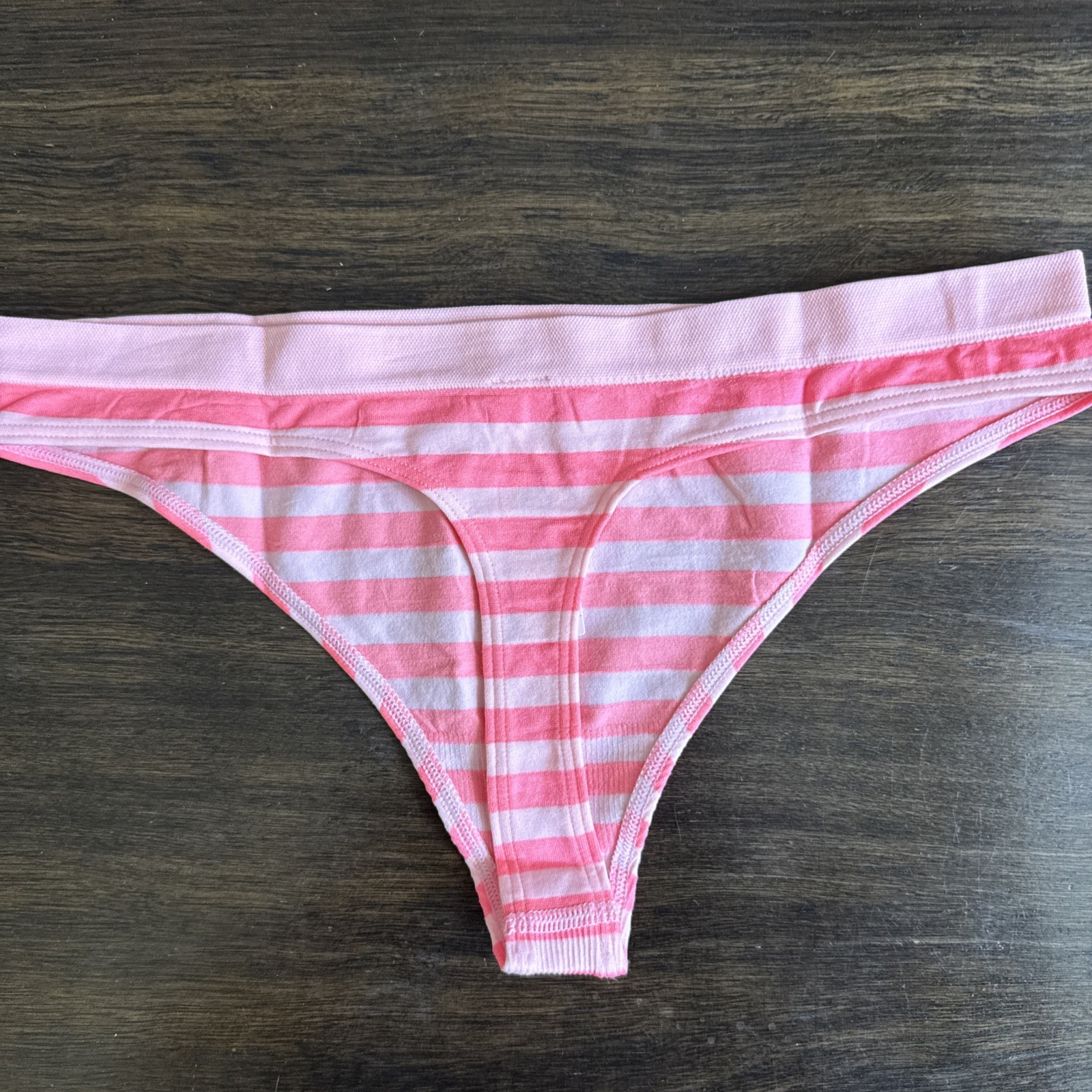 Victoria’s Secret Medium, Pink Stripe Stretch, Smooth Thong Panties