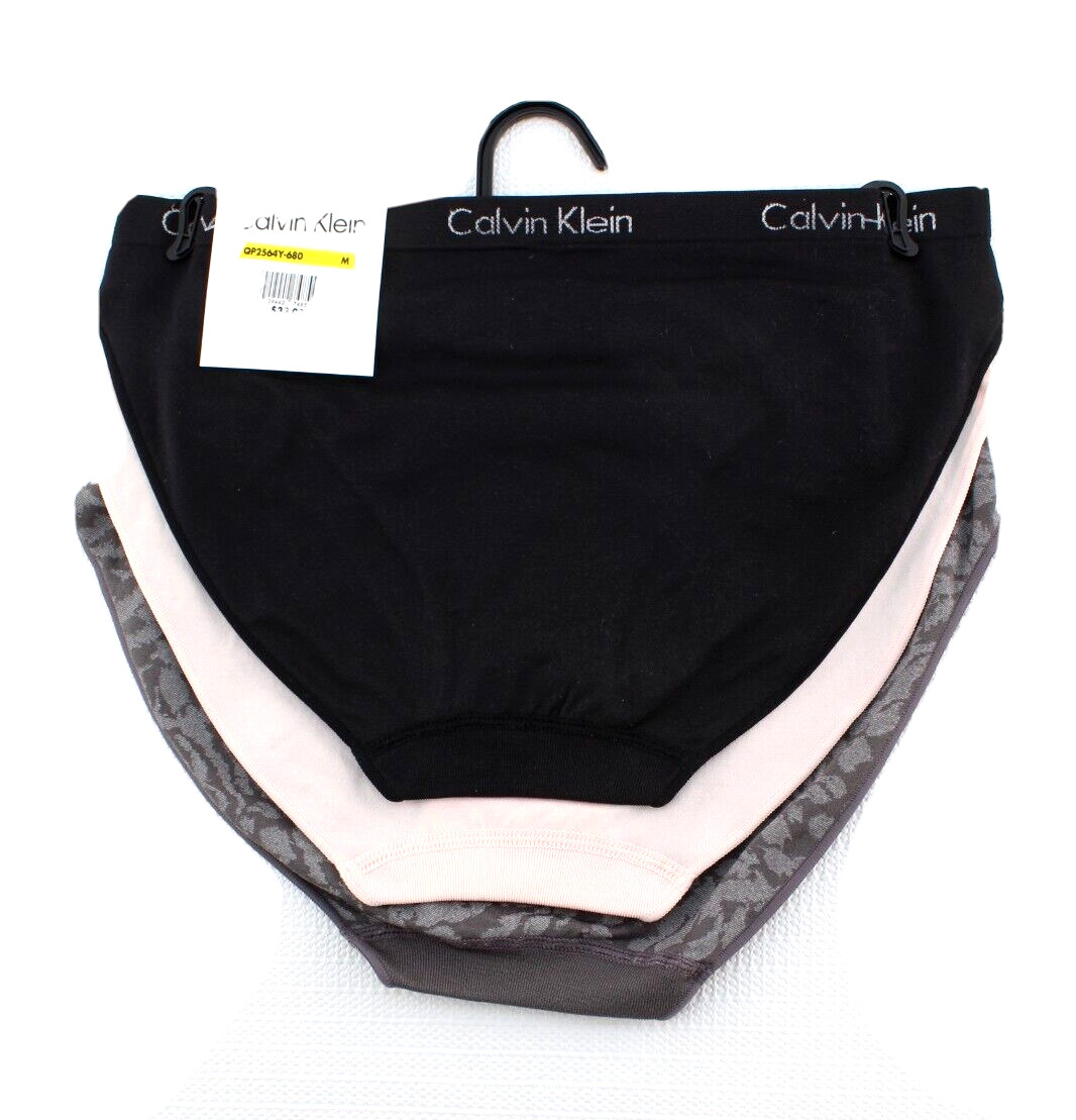 CALVIN KLEIN Bikini Size M 3 Pairs Multi-Colors Comfort Women Bikinis RETAIL $33
