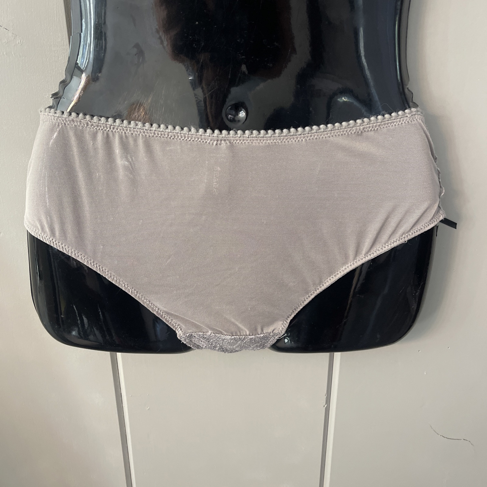 NWT Rene Rofe Bikini Panty Sissy Gray Lace Women Large Coquette Girl Romantic