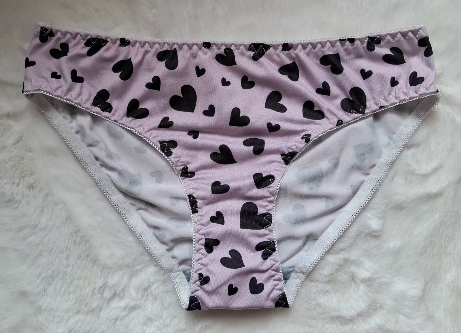 💖 Silky Soft Stretch Comfort Love Heart Sissy Femboy Panties Briefs L UK 12-14