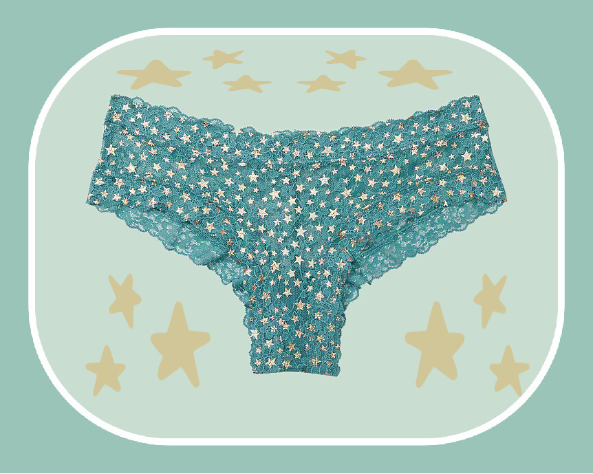 S XXL Sage Green Gold Foil Star ALL LACE THE LACIE Victorias Secret CHEEKY Panty
