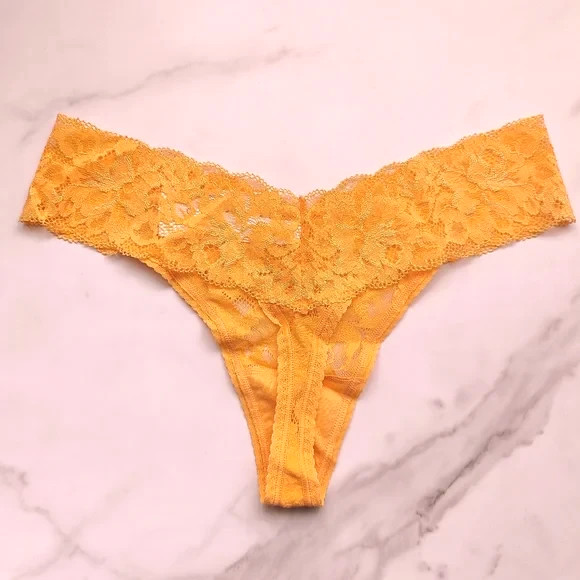 Soma Embraceable Signature All-Over Lace Thong Panty Nectarine Zest Size XL
