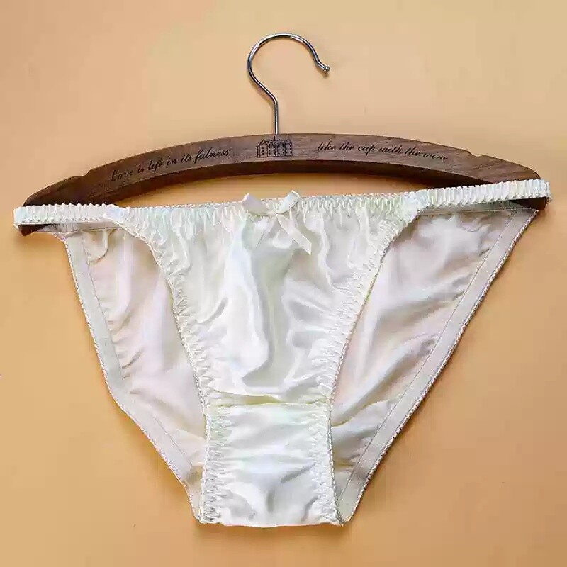 6 Pairs/lot Women’s 100% Silk String Bikini Silk Panties Sexy Bow SIZE: S – XXL