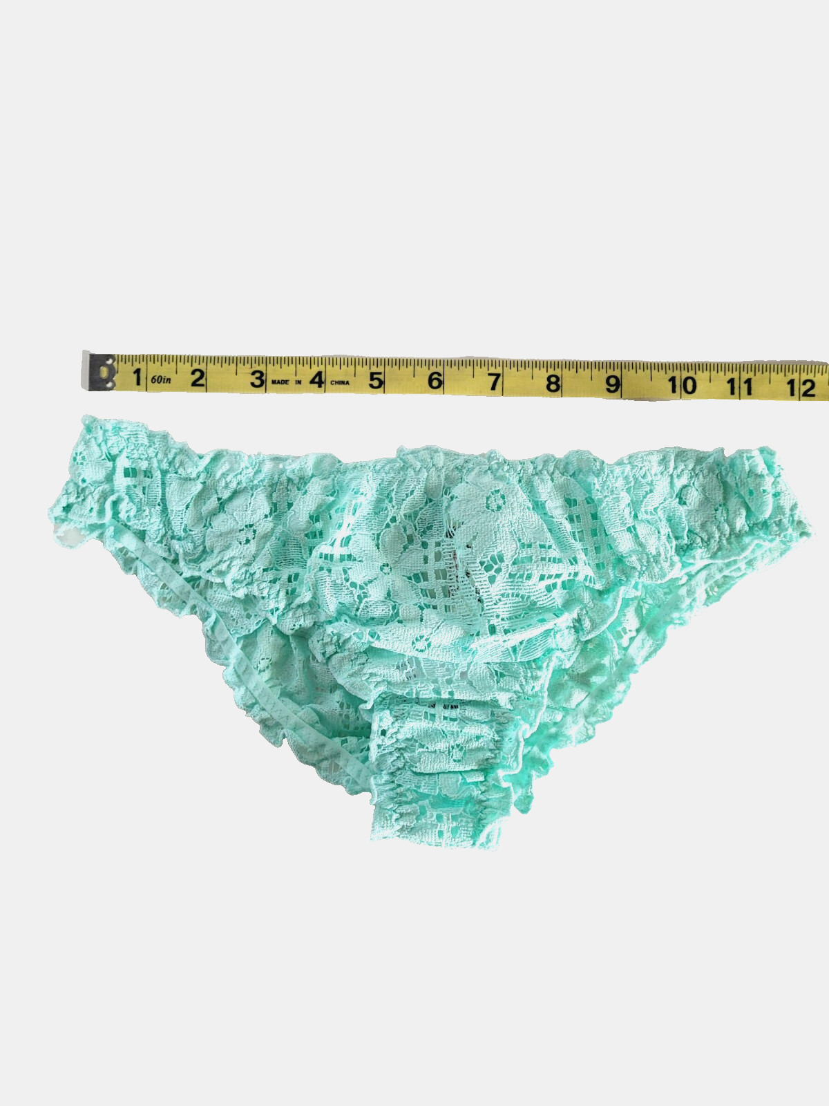 New Free People Intimately Lace Arctic Ice Stretch Bikini Panty XS Ruffle $24