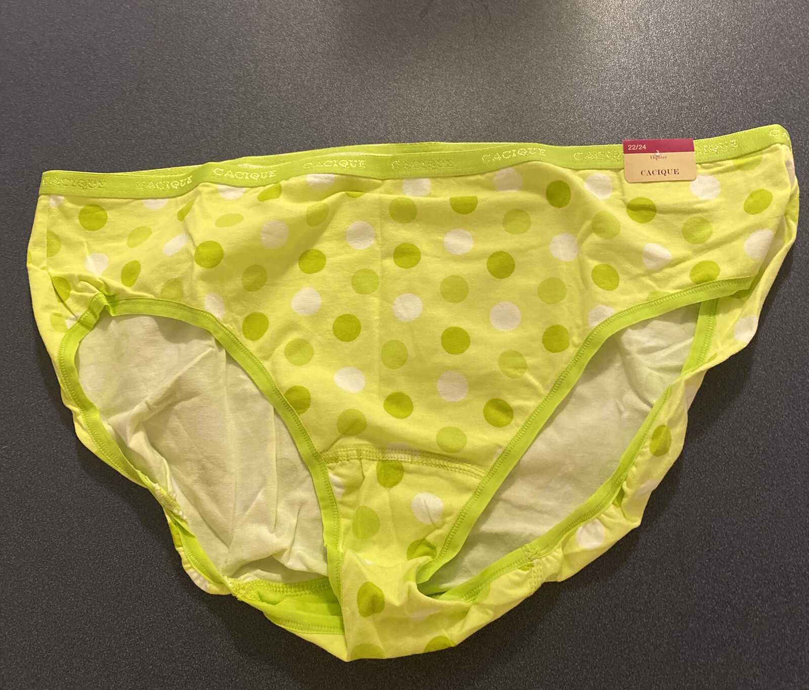 Cacique Lane Bryant 22/24 panties Green Dots Spring Lime NWT