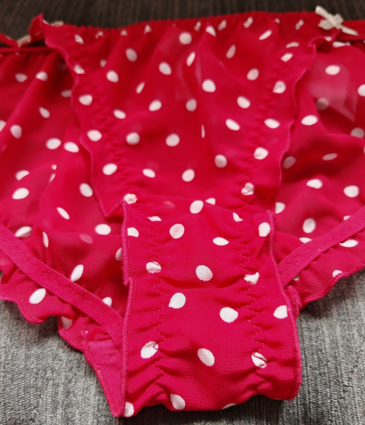 Knickerbox Red & White Polkadot Tanga Style Knickers Size 14