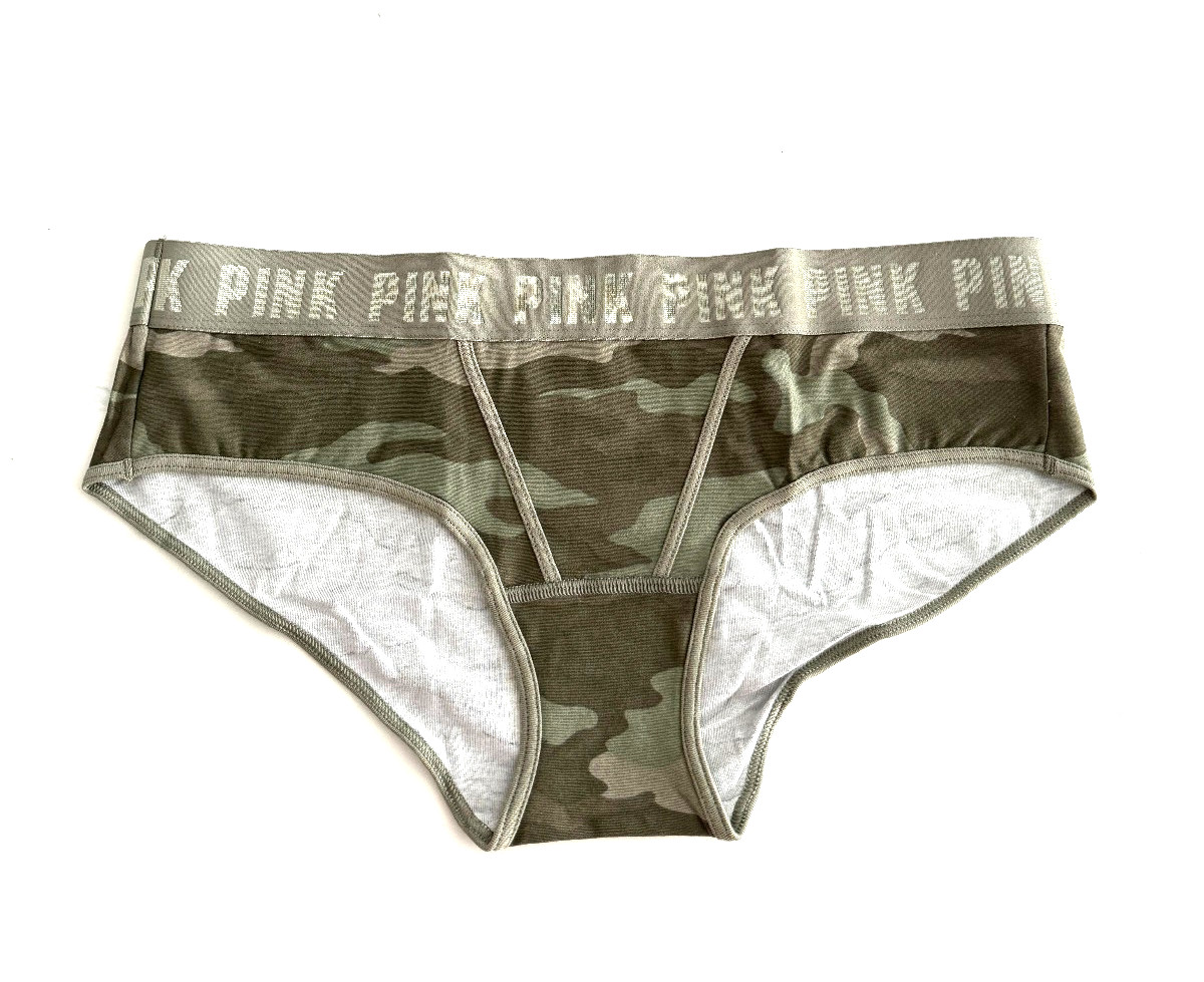 Victoria’s Secret PINK Logo Hipster Panty Green Camo