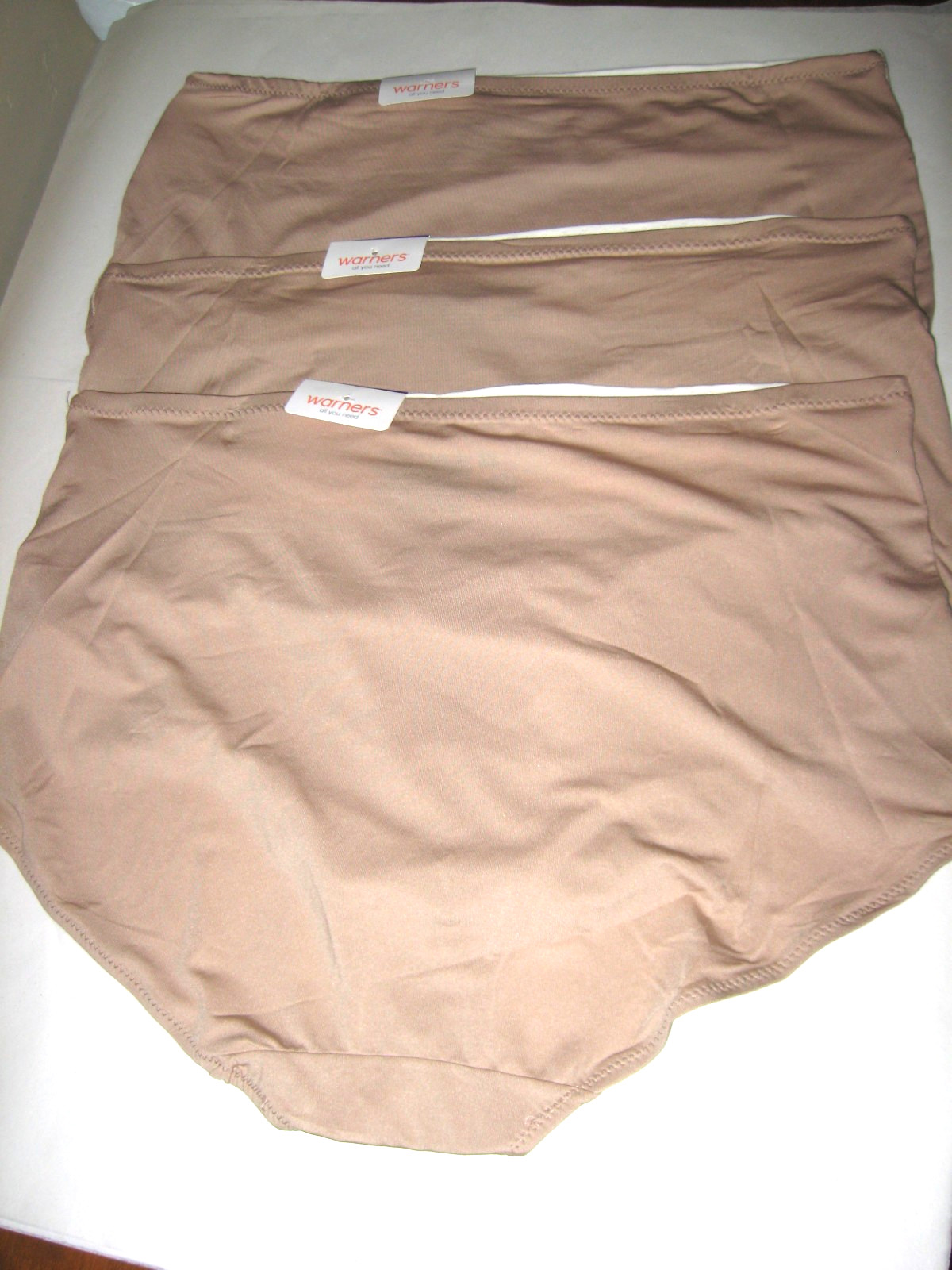 3 Pr. Warner’s No Pinching~No Problems Lace Trim Brief Panties Sz. 9 (2XL) NWT