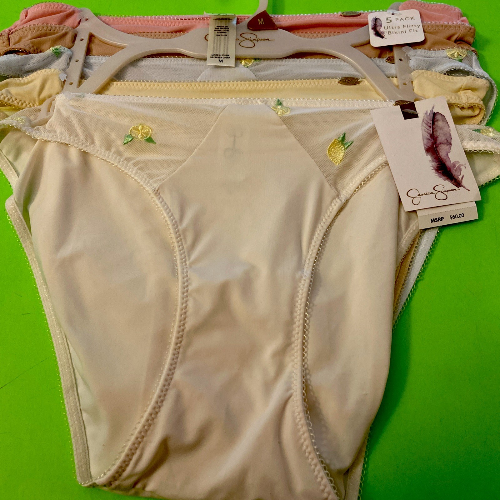 Jessica Simpson Set Of 5 ! Assorted Pastel Color Bikinis / MEDIUM / MSRP $60