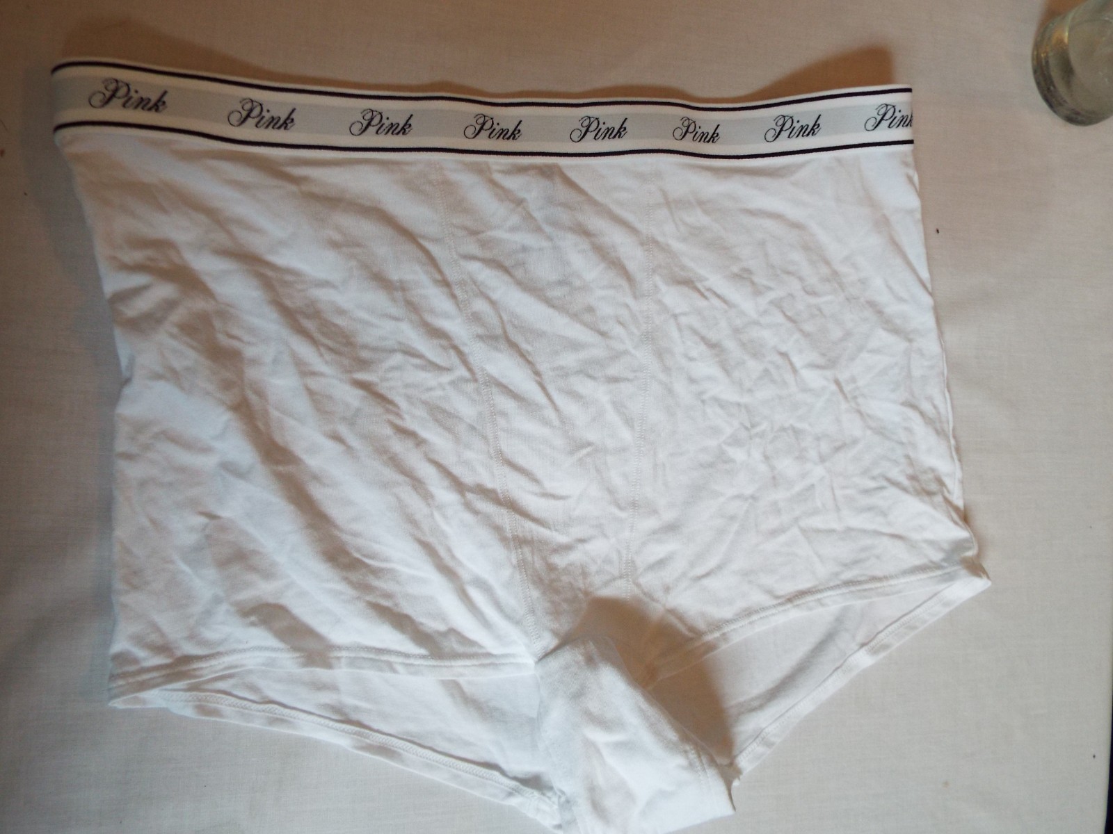 NWT PINK Victoria’s Secret Cotton High-Waist Boyshort Panty white XXL
