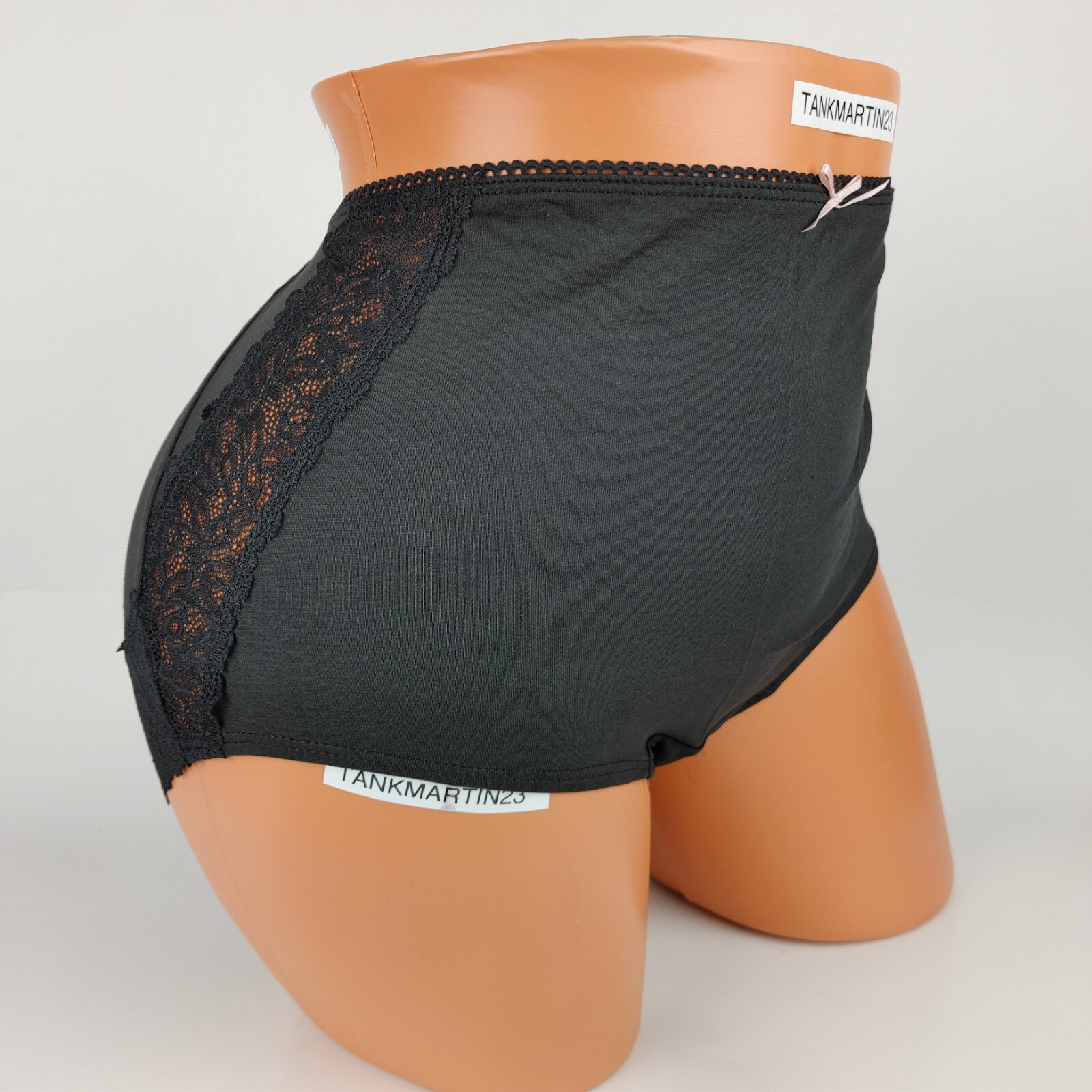 NWT LANE BRYANT CACIQUE COTTON FULL BRIEF PANTY BLACK W/ BLACK LACE PLUS 18/20