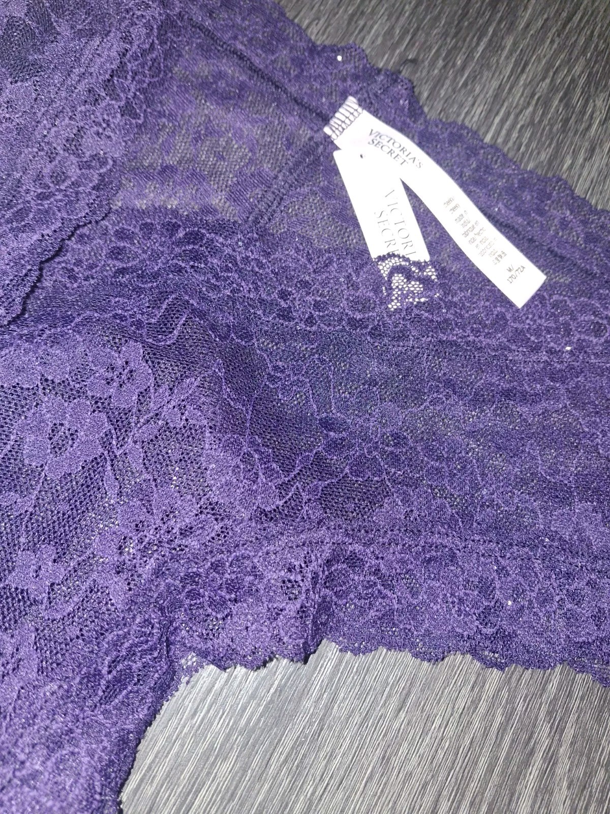 Vs floral Lace Sequin Cheeky NEW SIZE Medium Deep Purple Shimmer