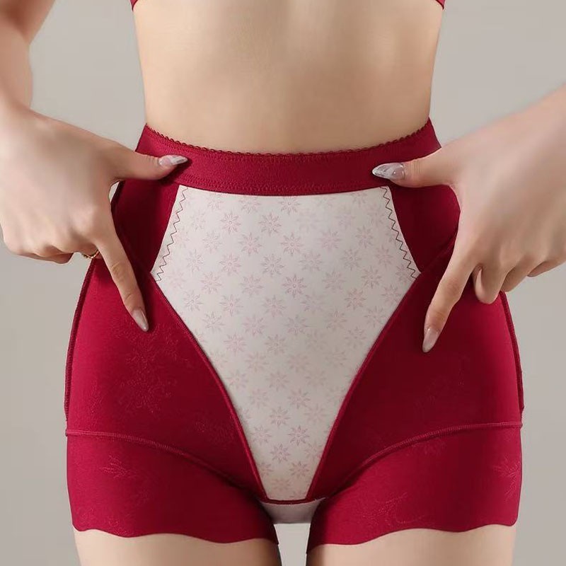 2Pack High Waist Tummy Control Panties Silk Antibacterial Seamless Shaping Brief